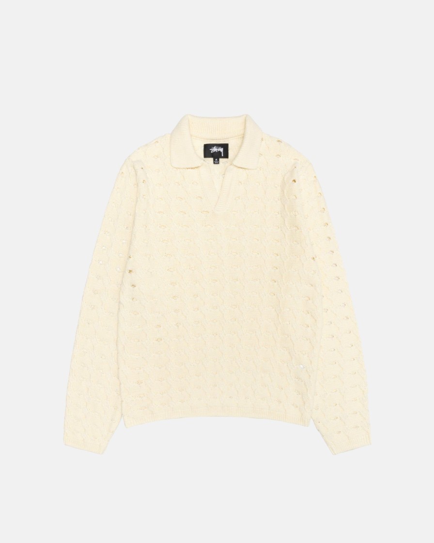 Knitwear Radial | Open Knit Collared Sweater