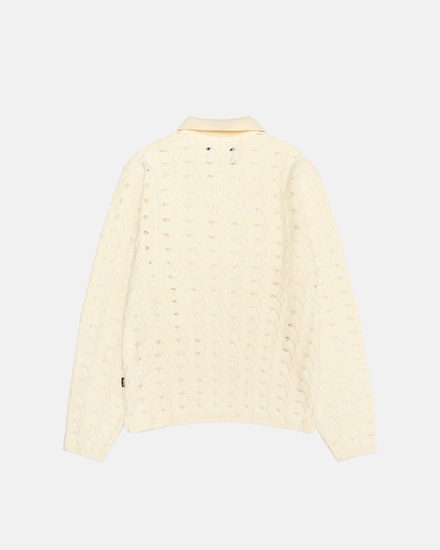 Knitwear Radial | Open Knit Collared Sweater