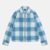 Outerwear Radial | Zip Sherpa Shadow Plaid