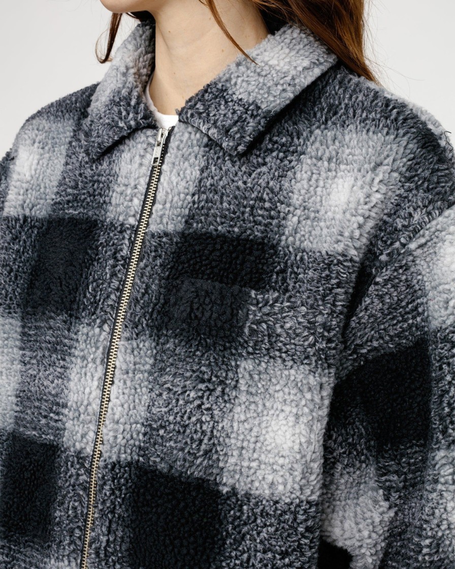 Outerwear Radial | Zip Sherpa Shadow Plaid