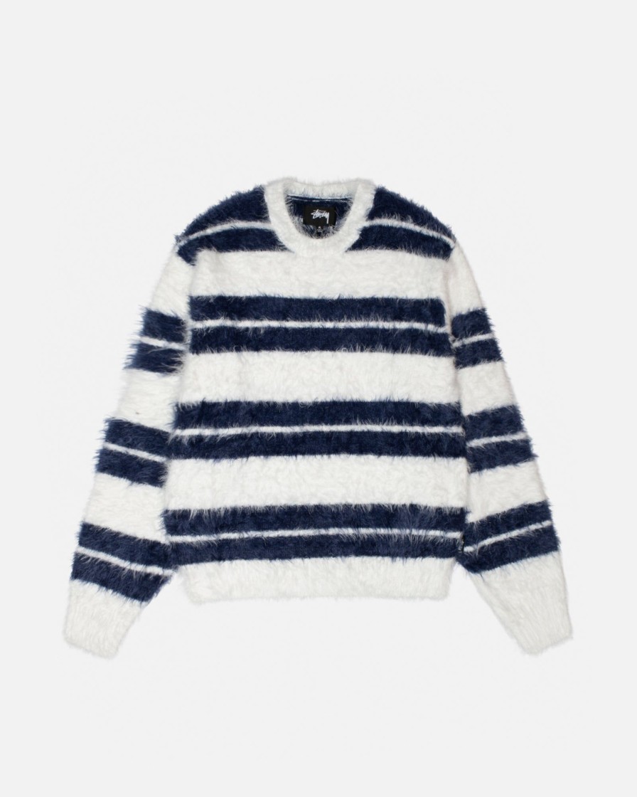 Knitwear Radial | Hairy Stripe Crew Sweater