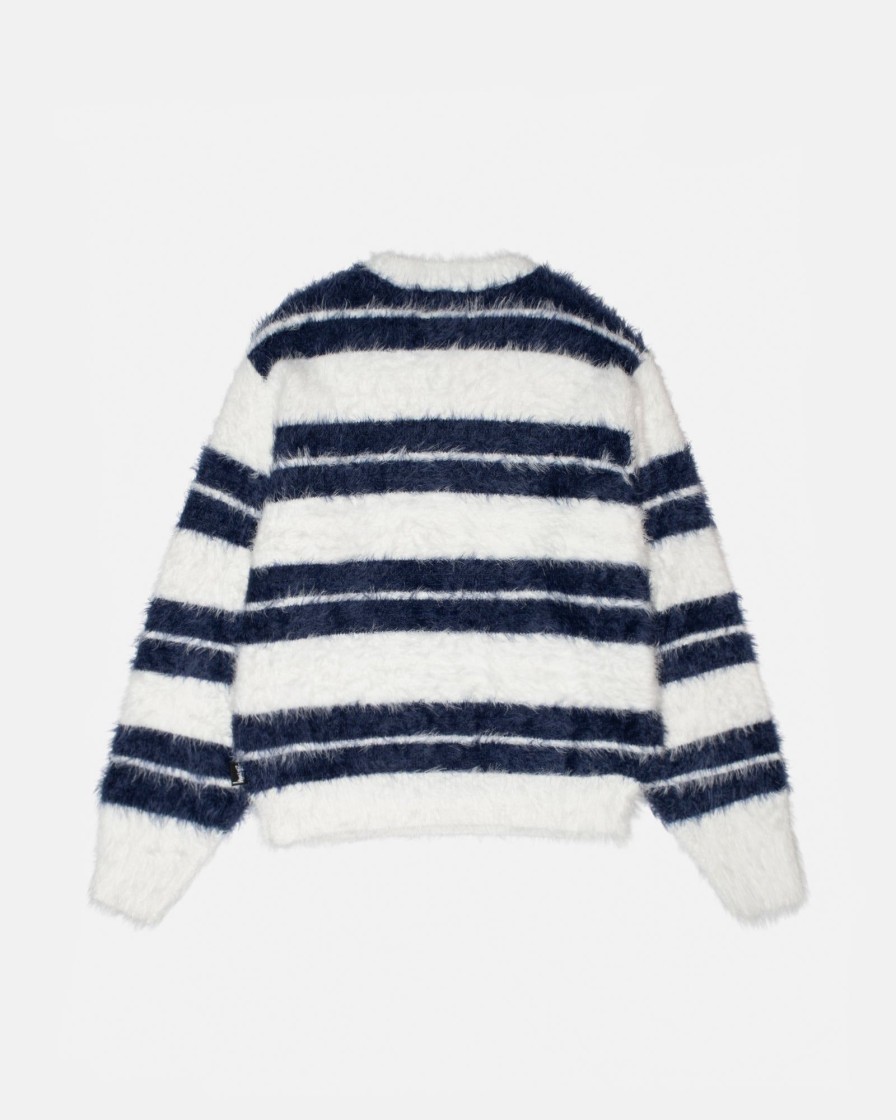 Knitwear Radial | Hairy Stripe Crew Sweater