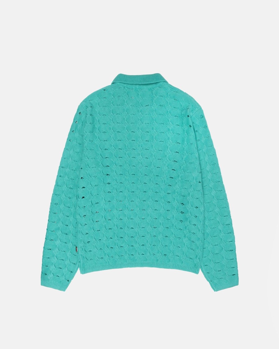 Knitwear Radial | Open Knit Collared Sweater