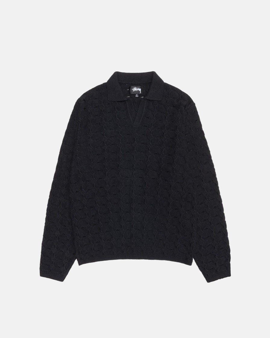 Knitwear Radial | Open Knit Collared Sweater