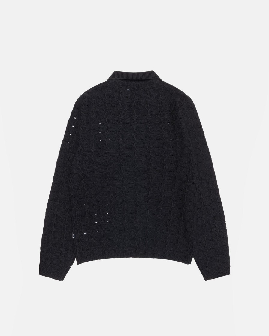 Knitwear Radial | Open Knit Collared Sweater