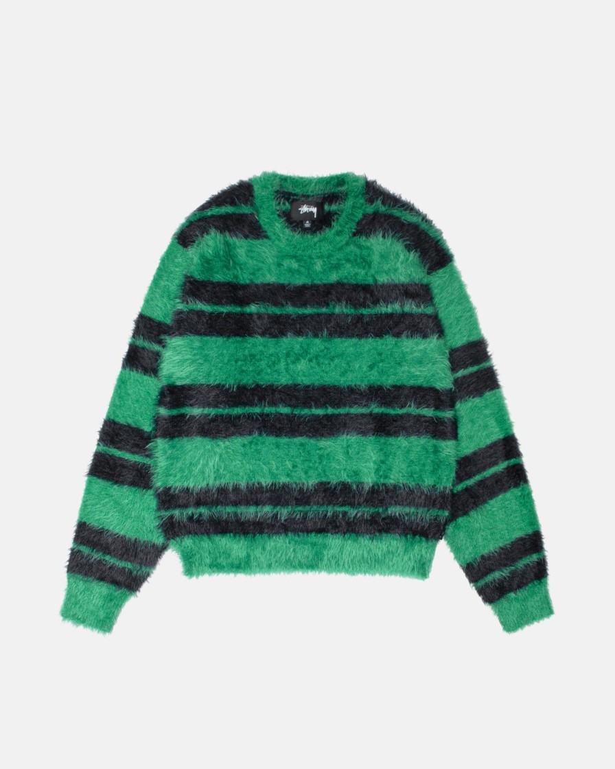 Knitwear Radial | Hairy Stripe Crew Sweater